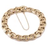 A Continental yellow gold fancy double link bracelet