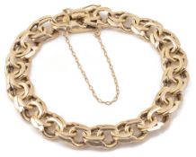 A Continental yellow gold fancy double link bracelet