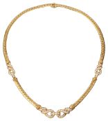 A diamond-set and 18ct yellow gold 'Love Knot' necklace by Cartier