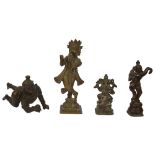 A collection of four bronze figures of Hindu deities