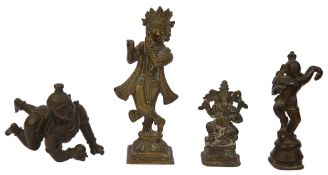 A collection of four bronze figures of Hindu deities