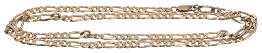 A 9ct gold figaro chain