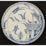 A mid 18th century English London Delft plate c.1740