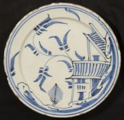 A mid 18th century English London Delft plate c.1740