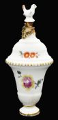 A Chelsea porcelain scent gold mounted scent bottle and stopper