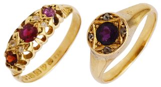 An Edwardian ruby, diamond-set and 18ct yellow gold