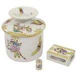 A Herend porcelain lidded jar,