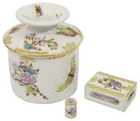 A Herend porcelain lidded jar,