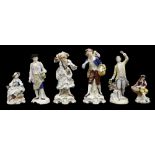 A collection of Sitzendorf porcelain figures