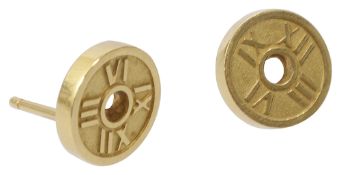 A pair of 18ct gold Tiffany & Co. 'Atlas' ear studs, marked to reverse 'Atlas, T&Co .750'