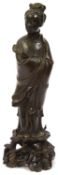 A Chinese bronze figure of Guanyin