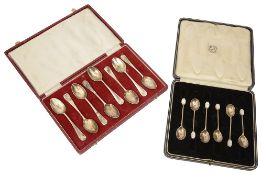 A set of eight modern Old English pattern picture back coffee spoons
