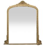 A Victorian giltwood and gesso overmantel mirror