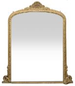 A Victorian giltwood and gesso overmantel mirror