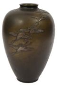 A Japanese Meiji period bronze vase