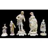 A collection of 19th century and later continental porcelain figures