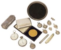 A collection of Edwardian and later silver to include a trinket box