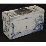 A mid 18th century English Delft flower brick c.1750