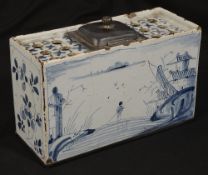 A mid 18th century English Delft flower brick c.1750