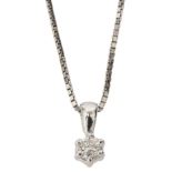 A diamond pendant with chain necklace