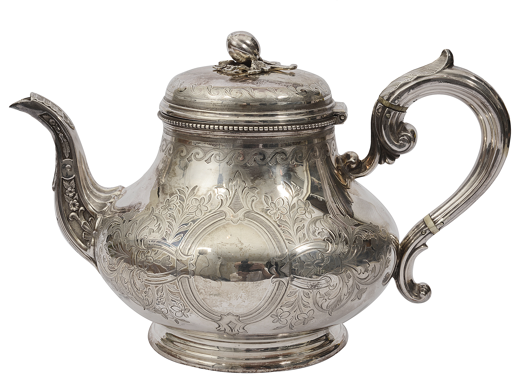 An early Victorian silver teapot