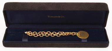 An 18ct gold Tiffany tag bracelet