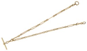 An 18ct gold fetter and three Albert chain