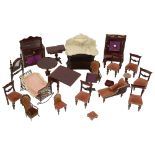 A collection of dolls house furniture,