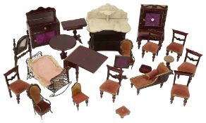 A collection of dolls house furniture,