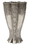 A late 19th century Persian Isfahan silver vase