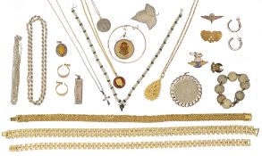 A collection of 20th century silver and costume jewellery
