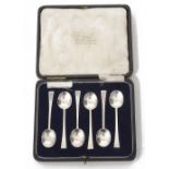 A George V et of six silver coffee spoons