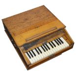 A late 19th century pitch pine case keyboard glockenspiel