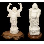 Two Chinese blanc de chine figures of Budai
