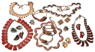 A collection of vintage Matisse Renoir costume jewellery
