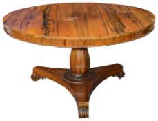 A William IV rosewood breakfast table