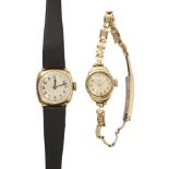 Two 9ct yellow gold lady's watches