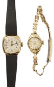 Two 9ct yellow gold lady's watches