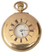 A Continental 14K gold half hunter pocket watch