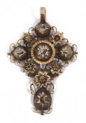 An attractive 18th century diamond set pendant cross