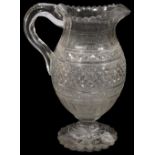 A Regency cut glass pedestal water jug c.1800