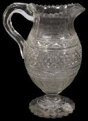 A Regency cut glass pedestal water jug c.1800