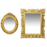 Two 19th century giltwood and gesso framed wall mirrors