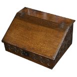 A 17th century and later oak bible box