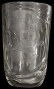 A 1930s Swedish engraved crystal vase