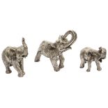 A group of three filled elephants