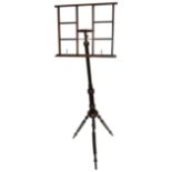 A late Victorian Wheeldon's patent stained beech portable music stand