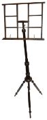 A late Victorian Wheeldon's patent stained beech portable music stand