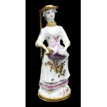 A St. James's (Charles Gouyn) porcelain gold mounted scent bottle and stopper c.1749-60