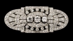 An Art Deco diamond-set brooch